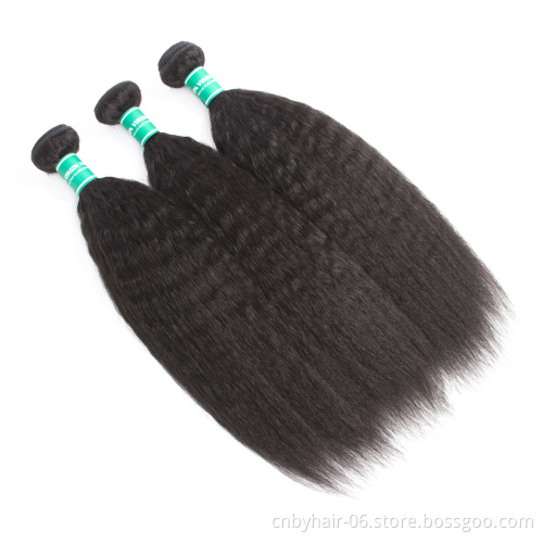 Salon Owners' Select 8A 30 32 34 36 Inch Brazilian Kinky Straight Yaki Hair Bundles Human Hair Weaves 100% Natural Human Hair